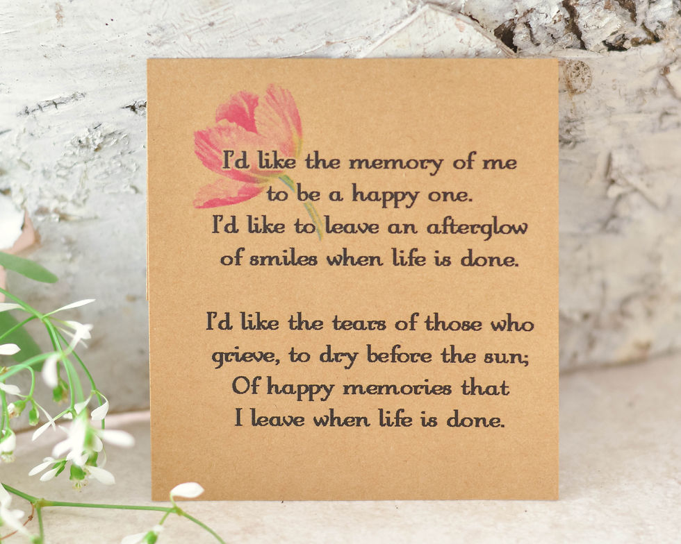 Miniatura: Hummingbird With Tulip Memorial or Funeral Seed Packet Gifts Minis