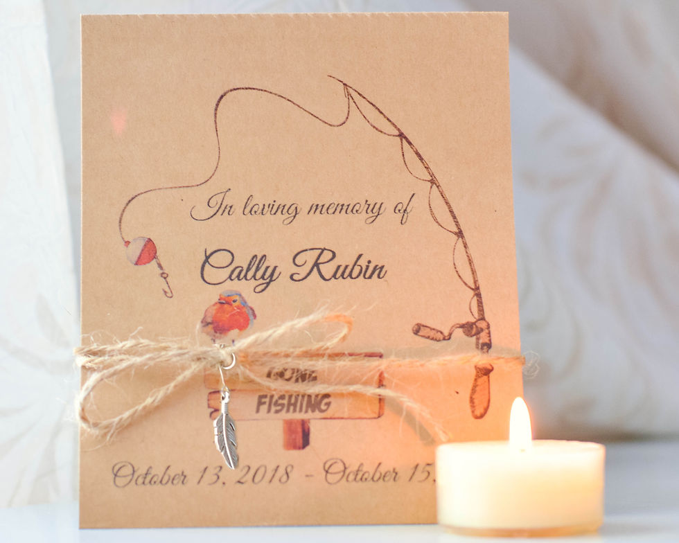 Miniatura: FISHING FUNERAL FAVOR MEMORIAL BIRD SEED or WILDFLOWER