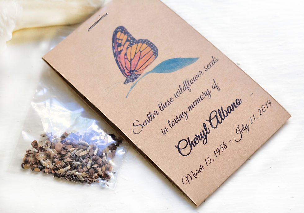 Miniatura: Butterfly Wildflower Seed Packs, Memorial Seed Packs, Funeral Favo