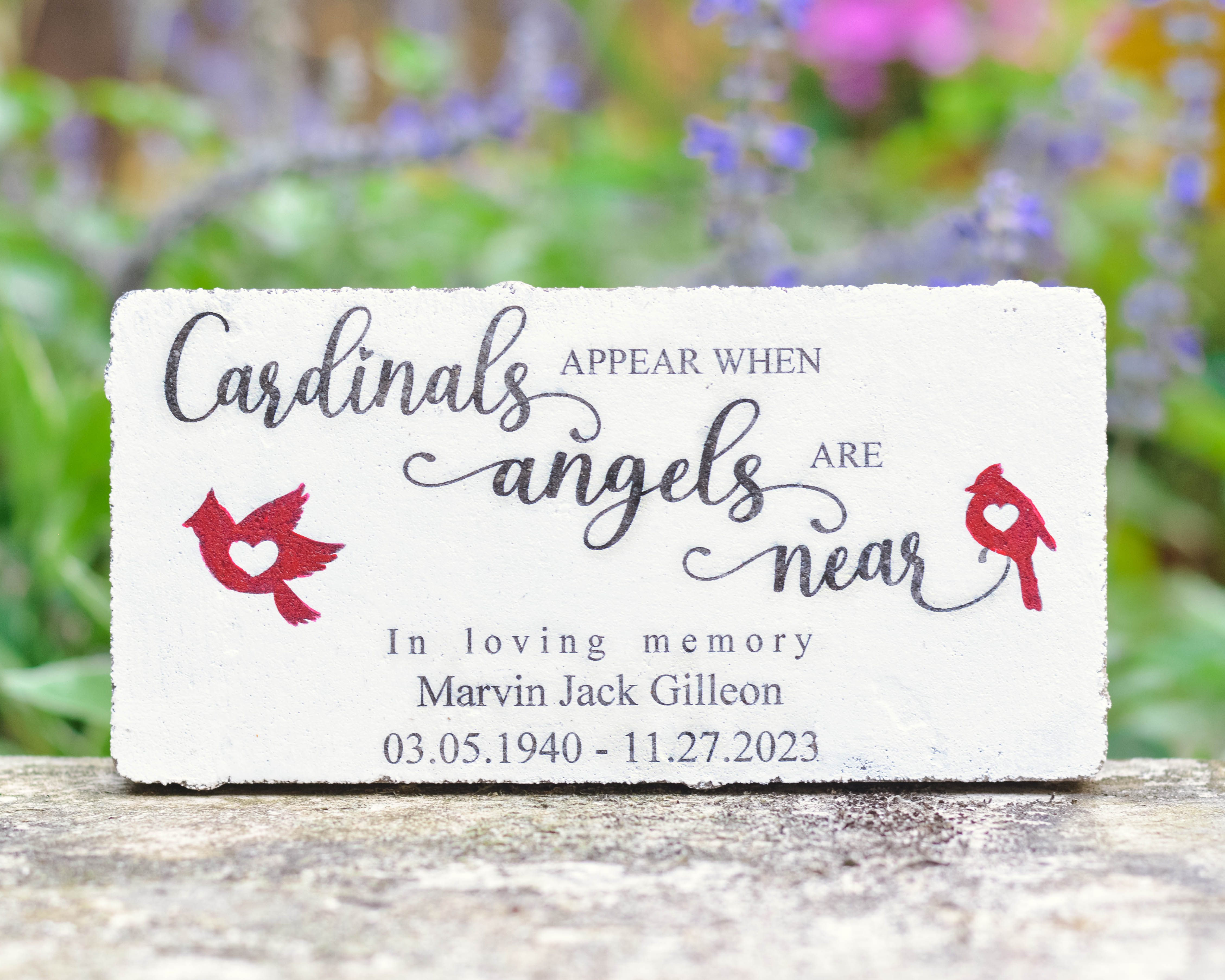 Personalized Memorial Stone, Cardinals Appear When Loved Ones Are Near
