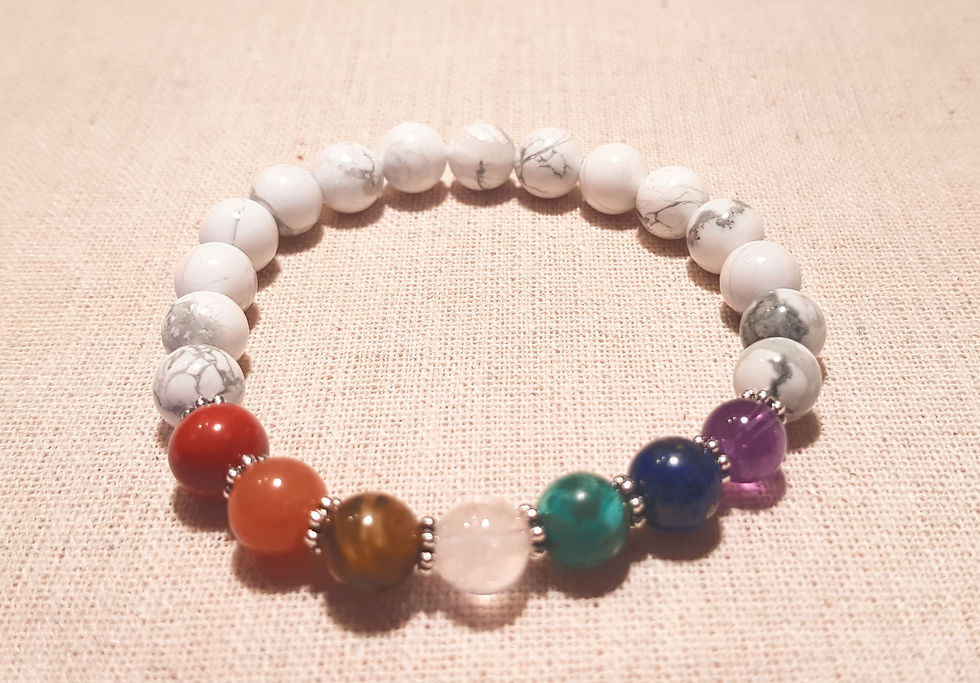 Bracelet 7 chakras howlite blanche modèle 2