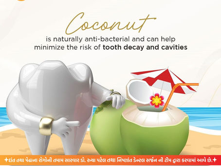 🥥 Did You Know?Coconut is naturally anti-bacterial and can help reduce the risk of tooth decay and cavities! 🦷💧Nature’s tropical gift not only refreshes you but also supports your dental health.