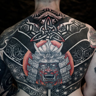 Japanese back piece tattoo at luck tattoo Studio in Tampa, FL
