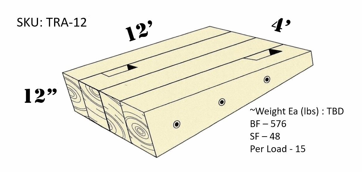 12" x 4' x 12' Timber Transition Mat