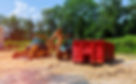 Yellow Excavator new construction tractor excavators and garbage containers.jpg