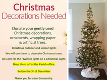        Christmas Decorations Needed