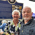 Carol and Ron in front of Hal & Mals Blues Marker