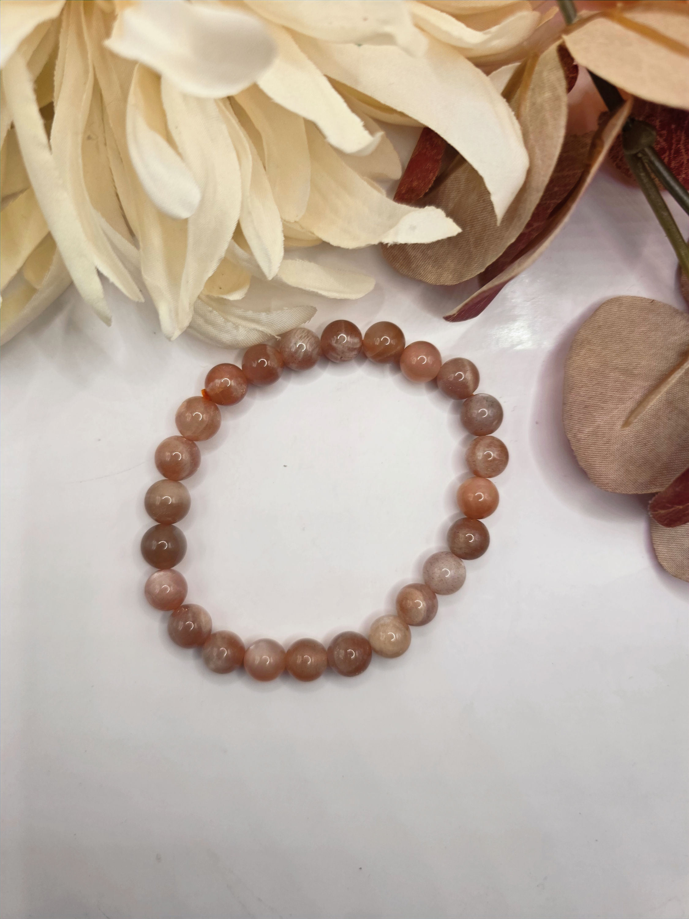 Peach Moonstone Stretch Bracelet
