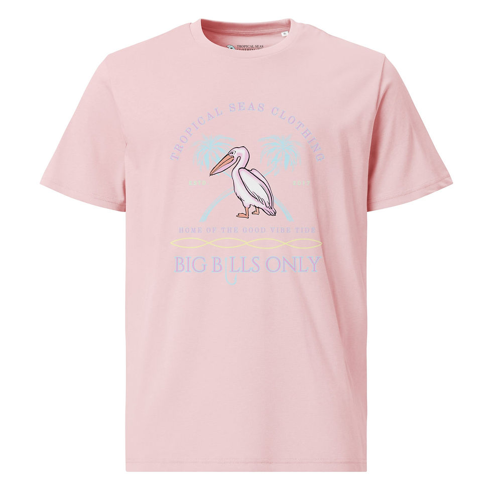 Miniatura: Premium Men's Tropical Pelican Organic Cotton T-Shirt – Sustainable Comfort with