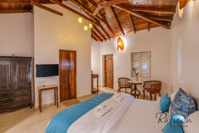 Double occupancy beach villa room with local styling