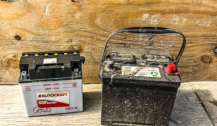 Battery removal and recycling service in Columbus Ohio by 2 Women With A Pickup Truck And Trailer Too LLC