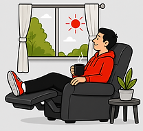 Person relaxing in a recliner after junk removal service is completed in Columbus Ohio