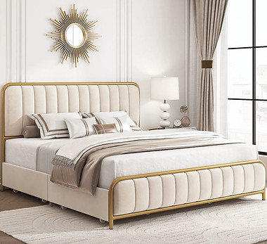 Homfa Queen Storage Bed, Platform Bed Frame with 4….jpeg