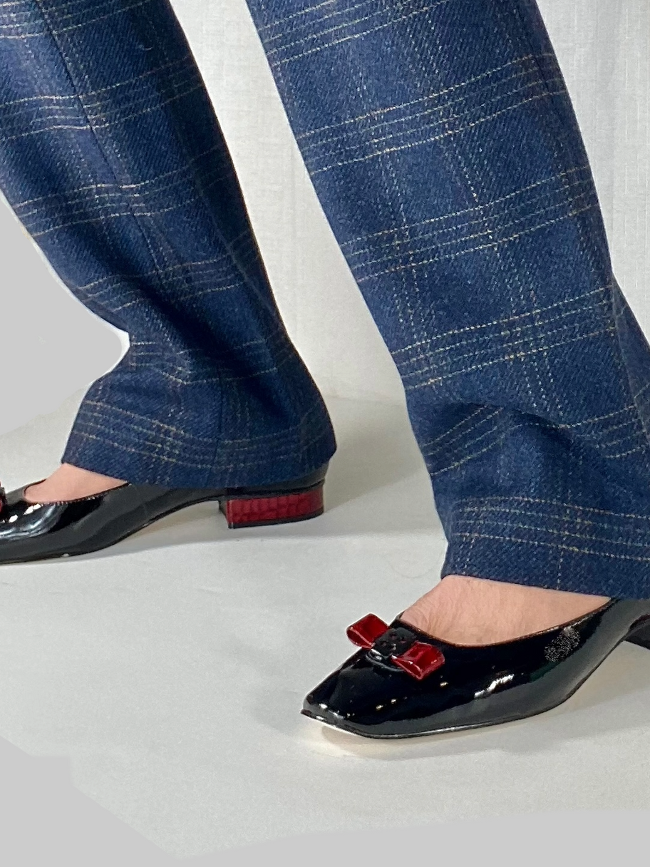 Ballet Flats patent leather women's low heel convertible shoes with convertible heels and interchangeable toe clips Wine Croc