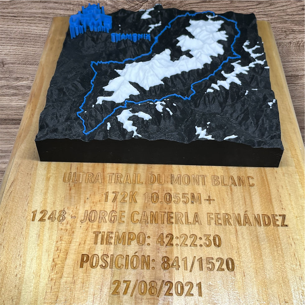 Miniatura: Trofeo personalizado con relieve 3D – Ultra Trail du Mont Blanc