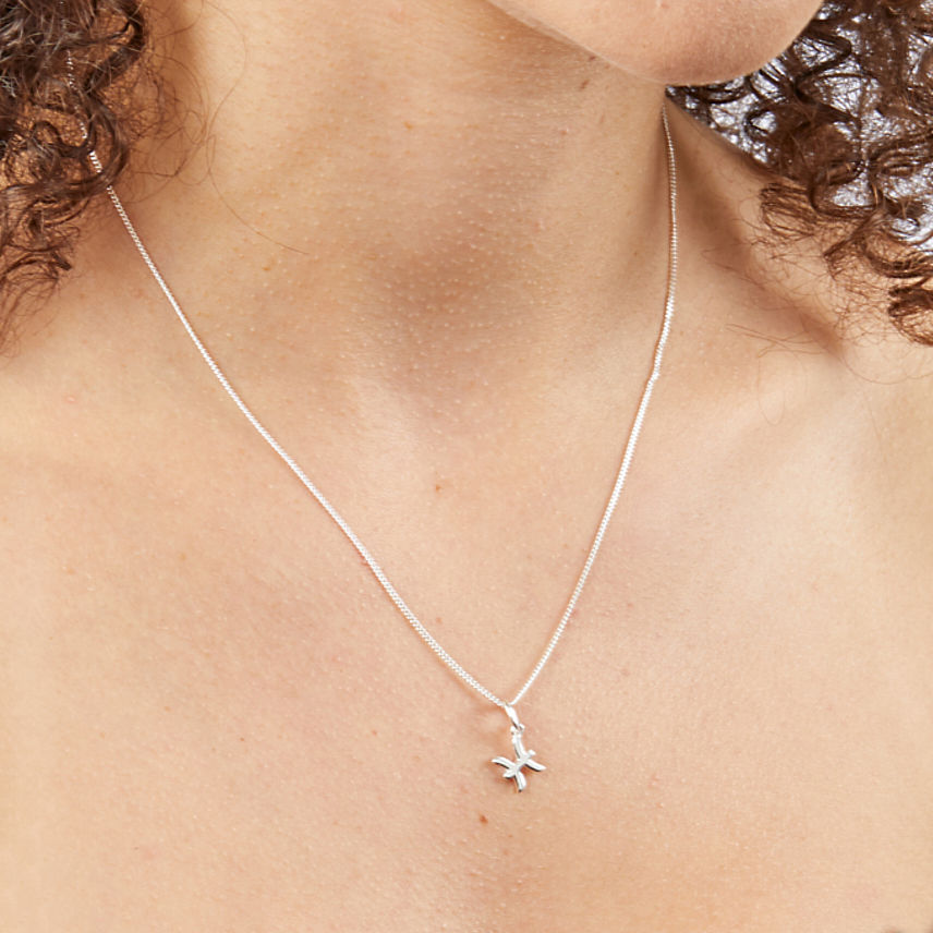 Thumbnail: Silver Zodiac Star Sign Symbol Necklace
