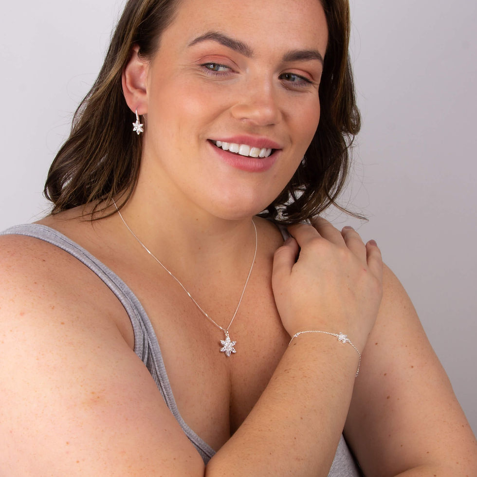 Thumbnail: Flower Necklace with Cubic Zirconia
