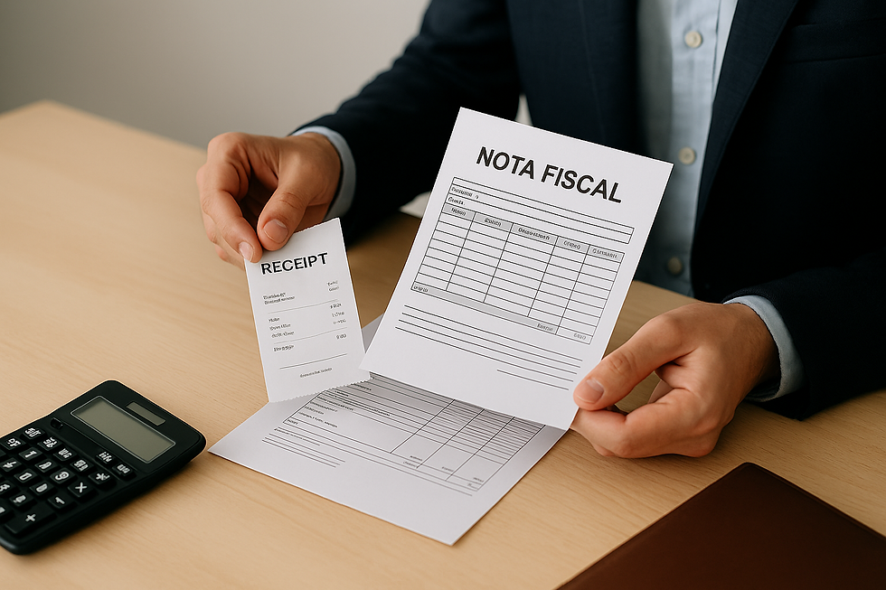 Imagm de um profissional emitindo a nota fiscal do serviço de tcc