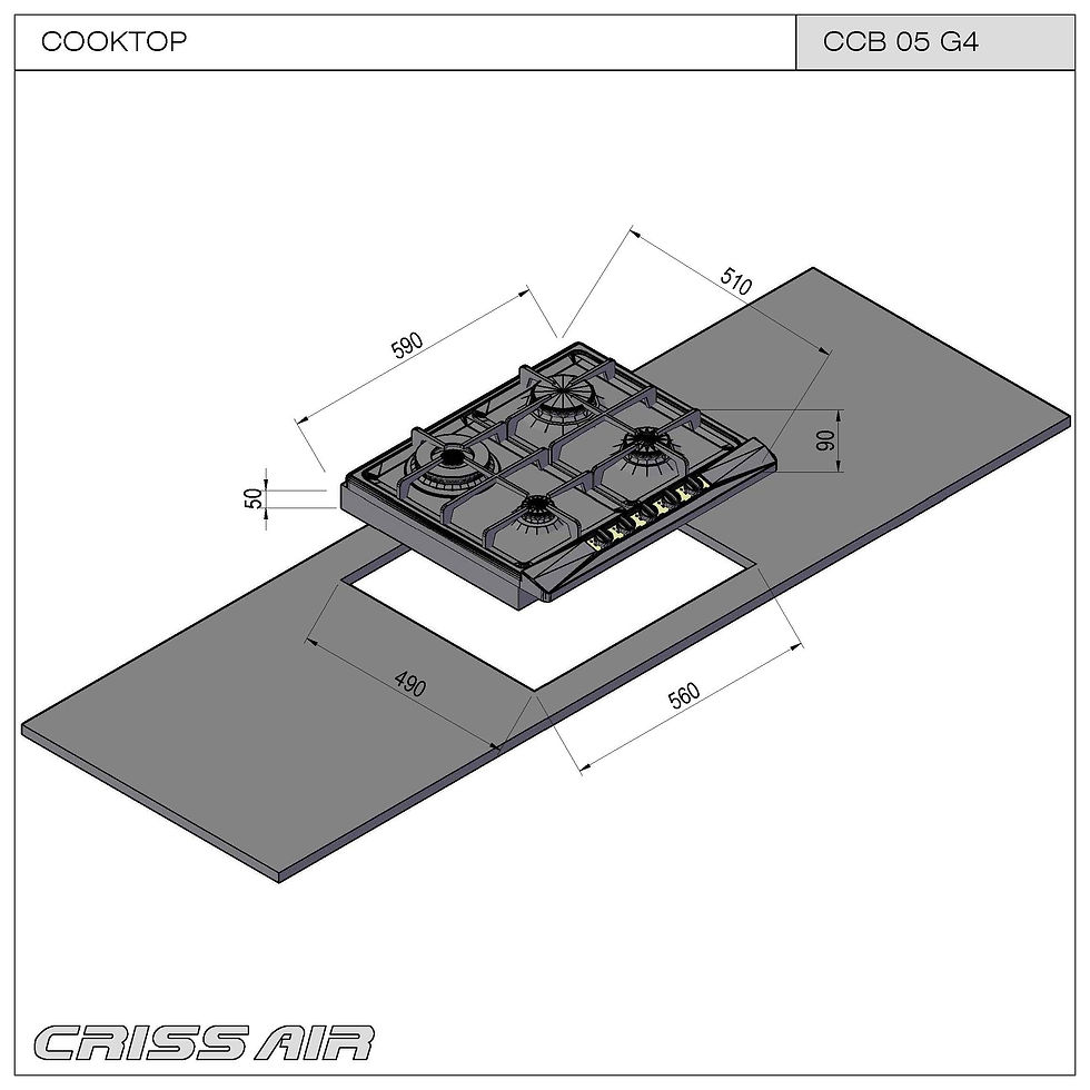 Miniatura: Cooktop Inox a Gás  Crissair CCB 05 G5