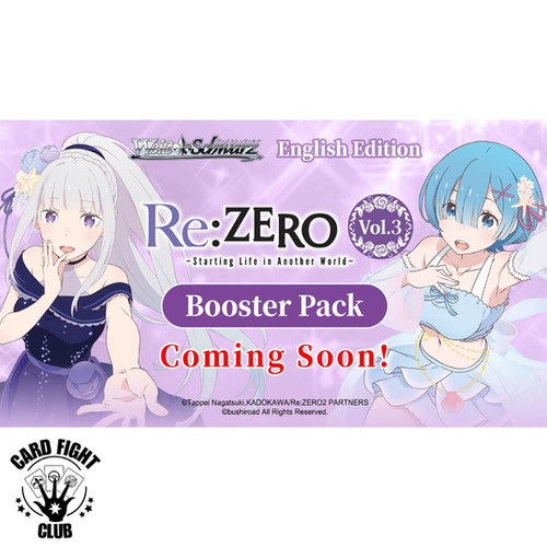 weiss schwarz re zero booster box BANDAI UNION ARENA Pack, Re:Zero themed cards Weiss Schwarz Booster Pack "Re:ZERO-Starting