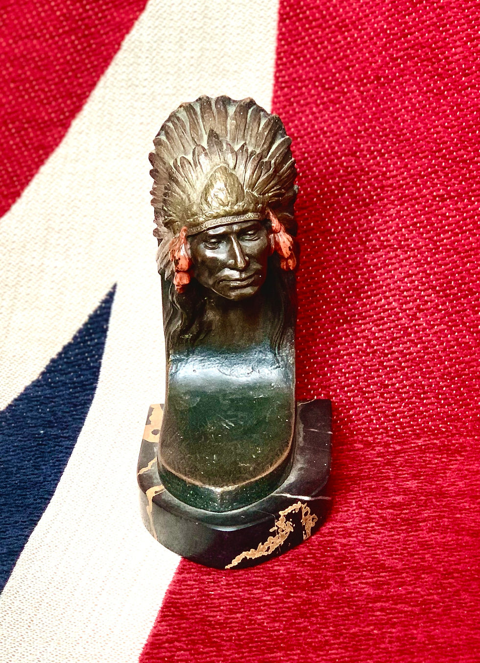 Thumbnail: 1920's Native American Cold Painted Bronze Bookends