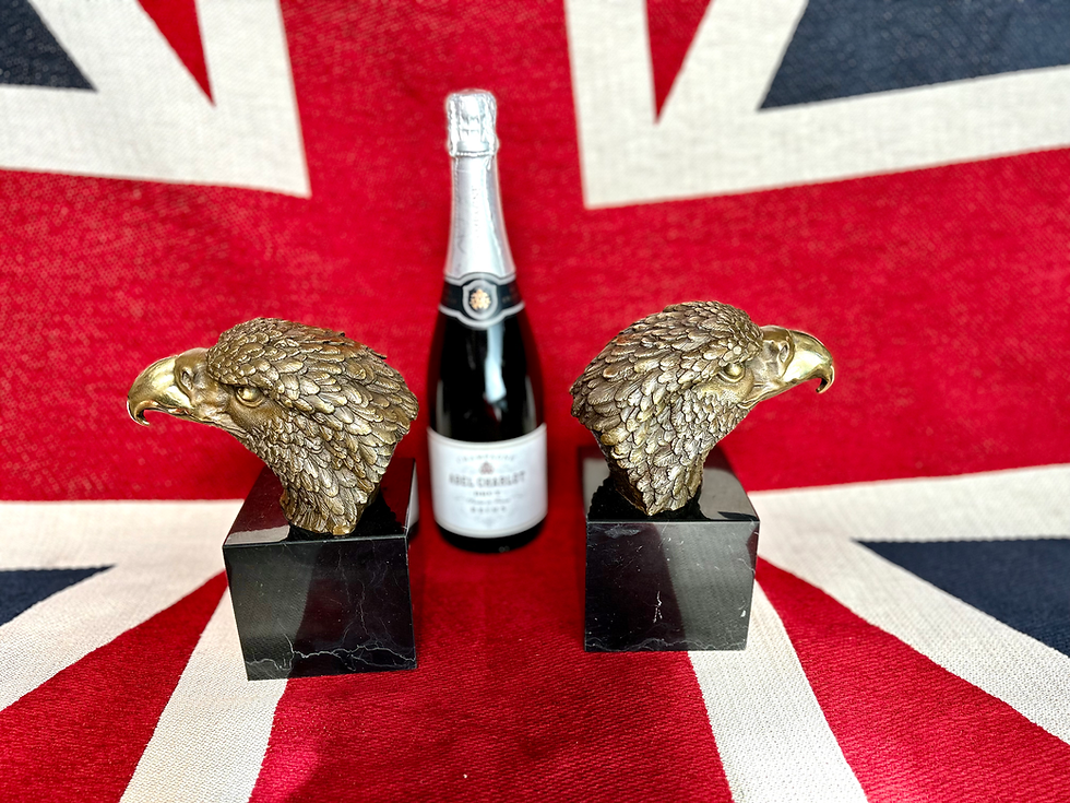 Thumbnail: Bronze Eagle Head Bookends