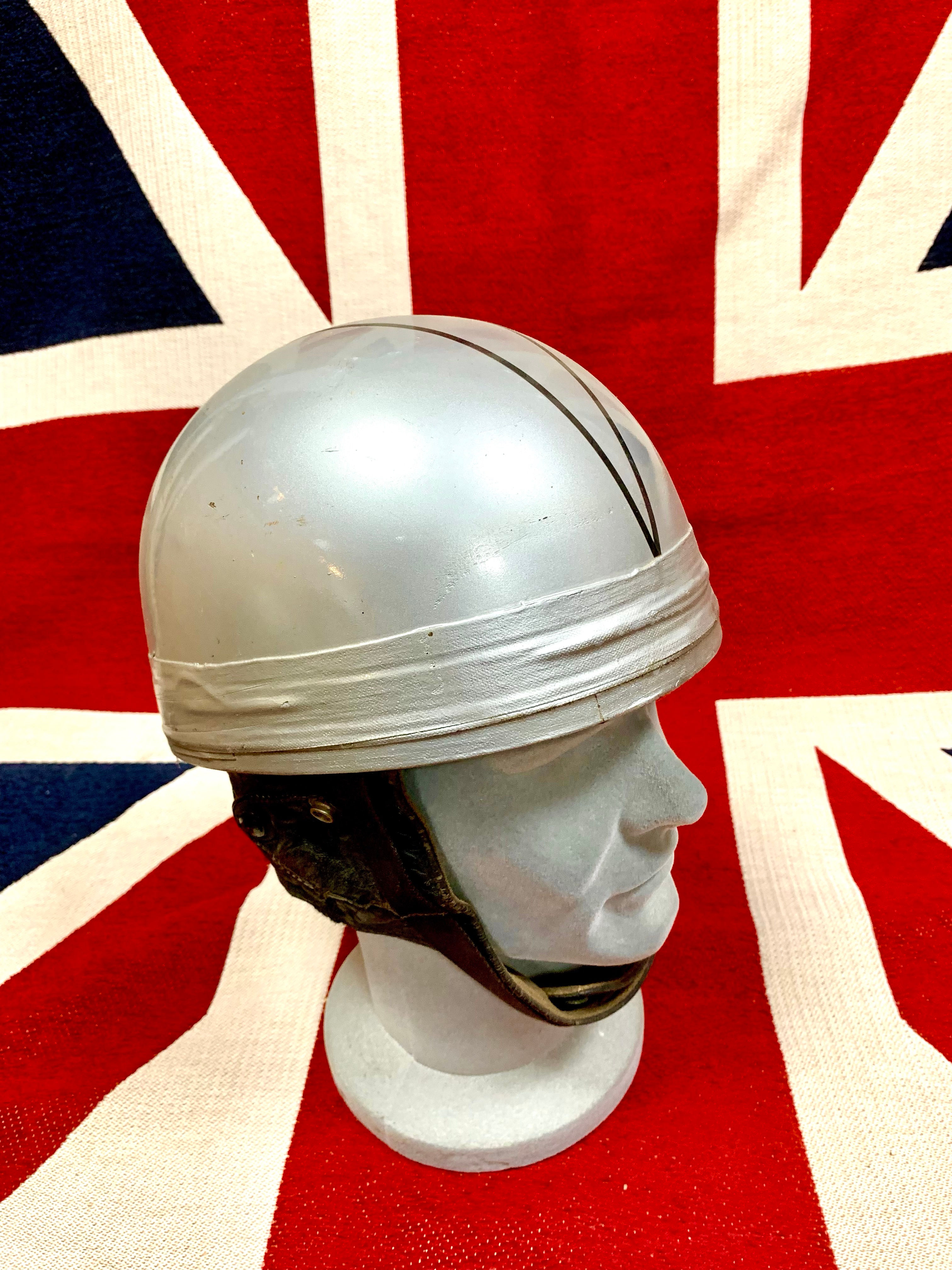 1960's Aviakit Trackstar Low Crown Motorcycle Racing Helmet