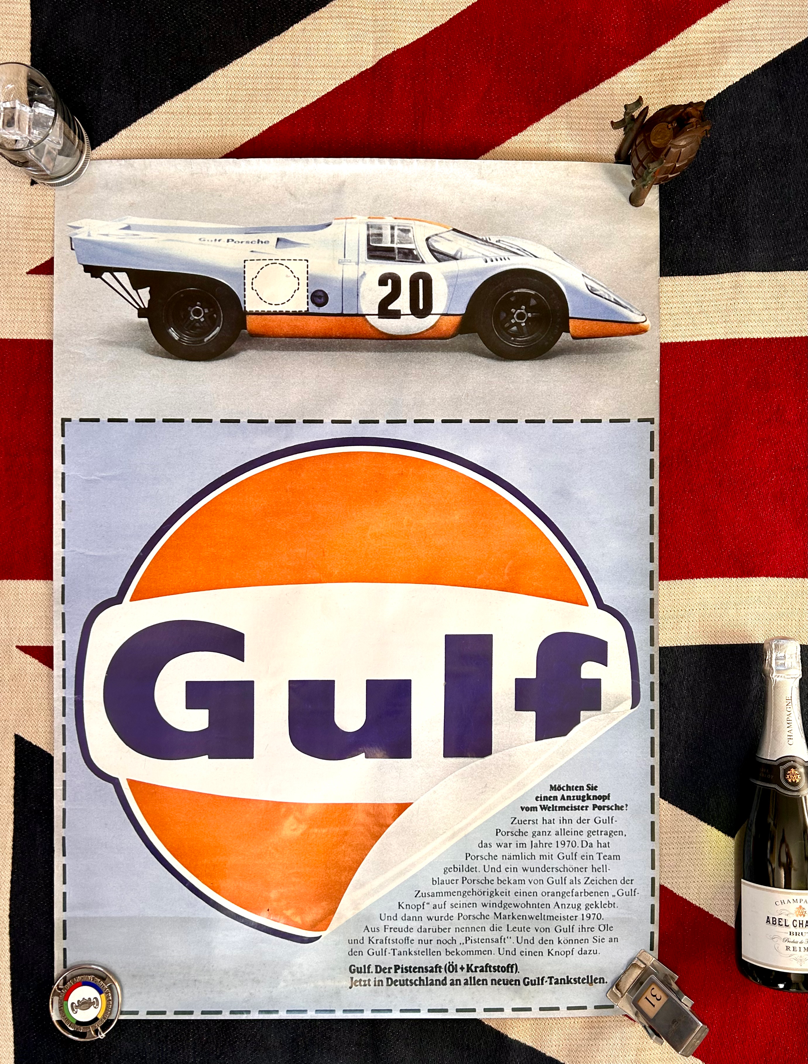 1970's Gulf Porsche 917 German Promotional Poster No.1