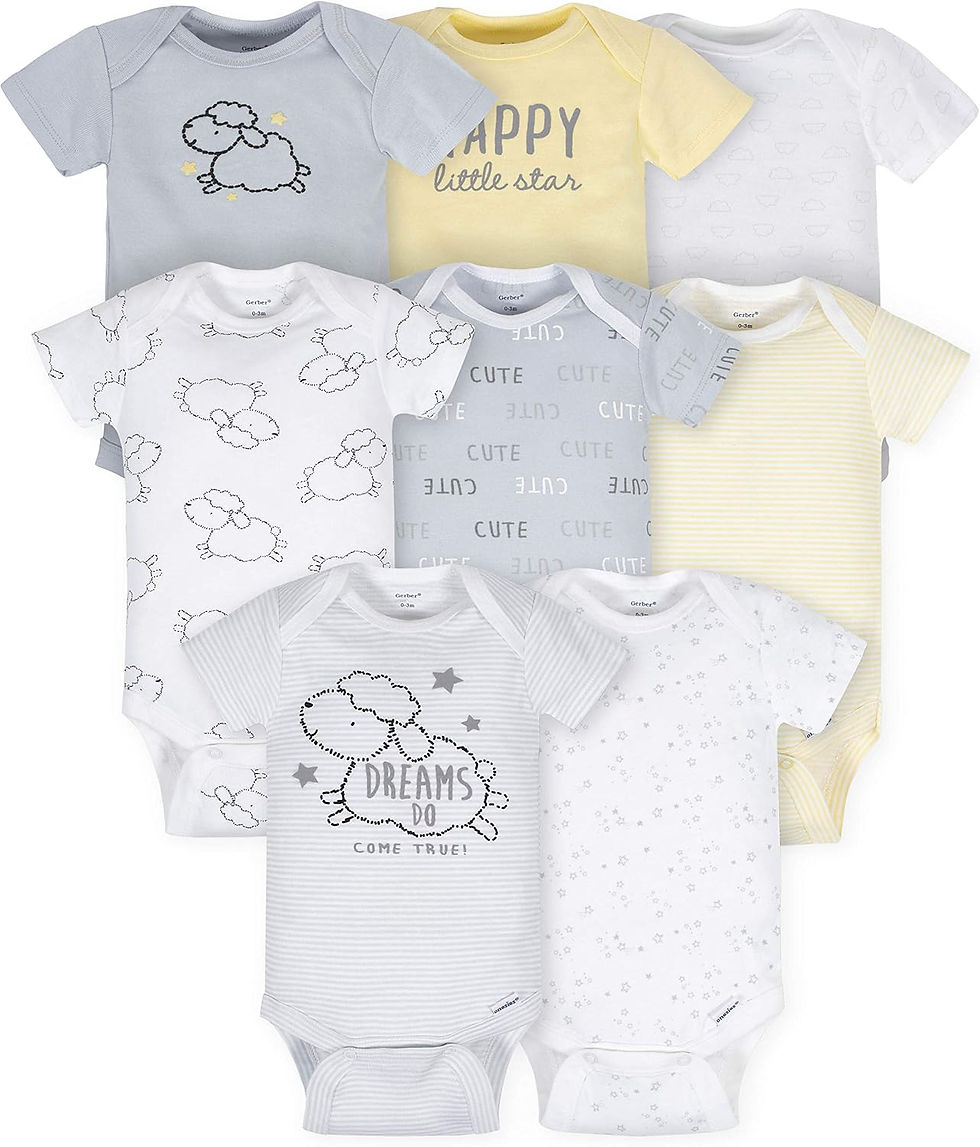 Thumbnail: Gerber Baby 8-Pack Short Sleeve Onesie Bodysuits