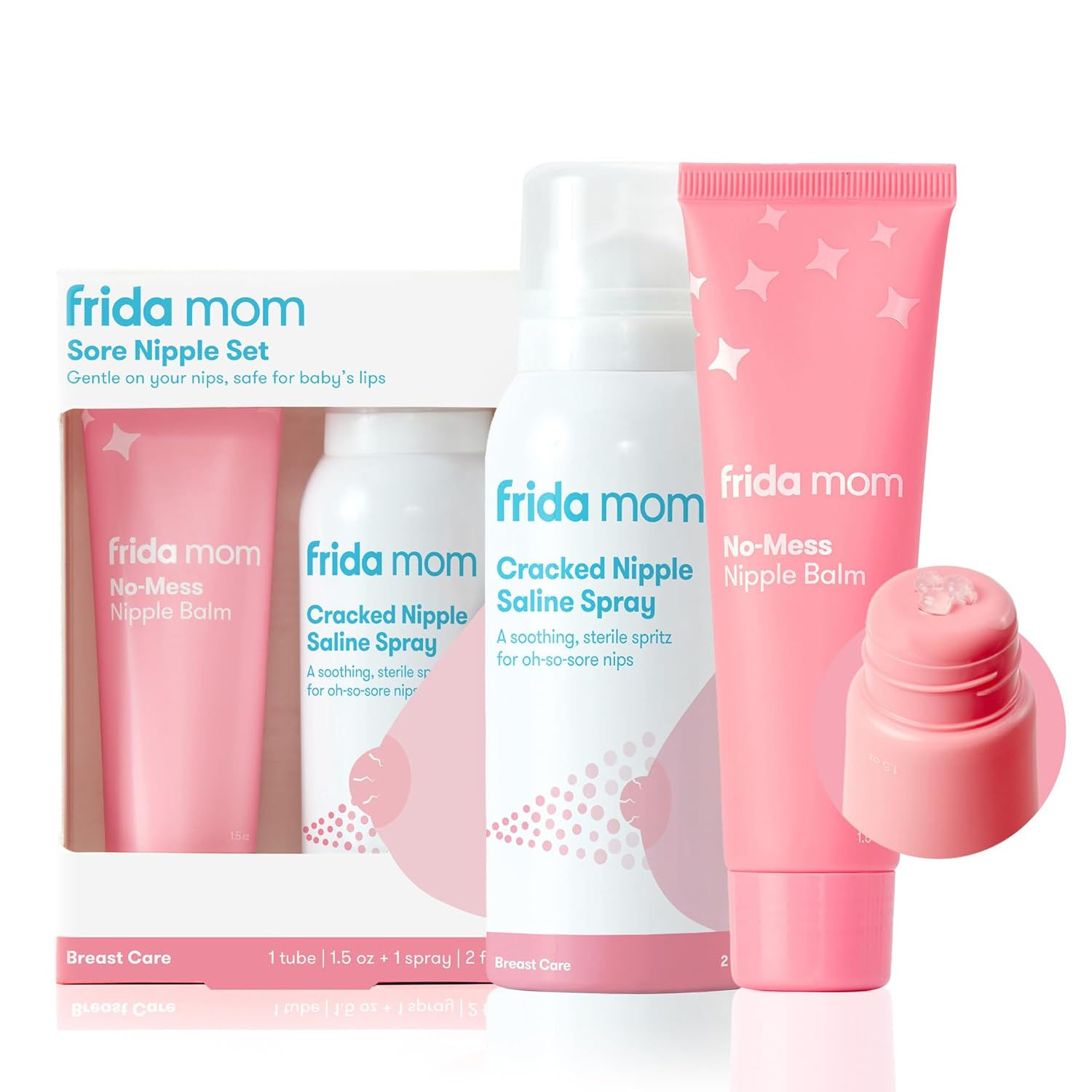 Frida Mom Saline Spray for Cracked Nipples, Breastfeeding Essentials for New Mo