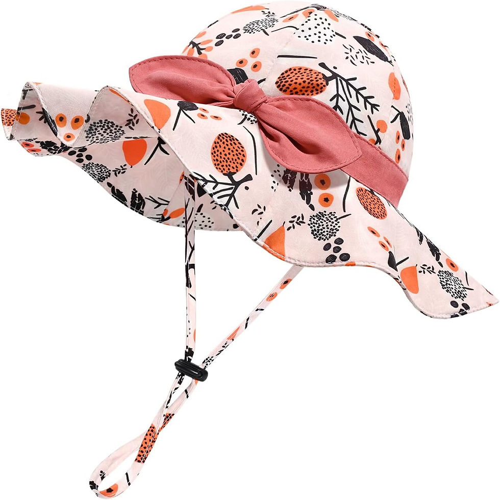 Thumbnail: Baby Girl Sun Hat with UPF 50+ Outdoor Adjustable Beach Hat with Wide Brim Buck