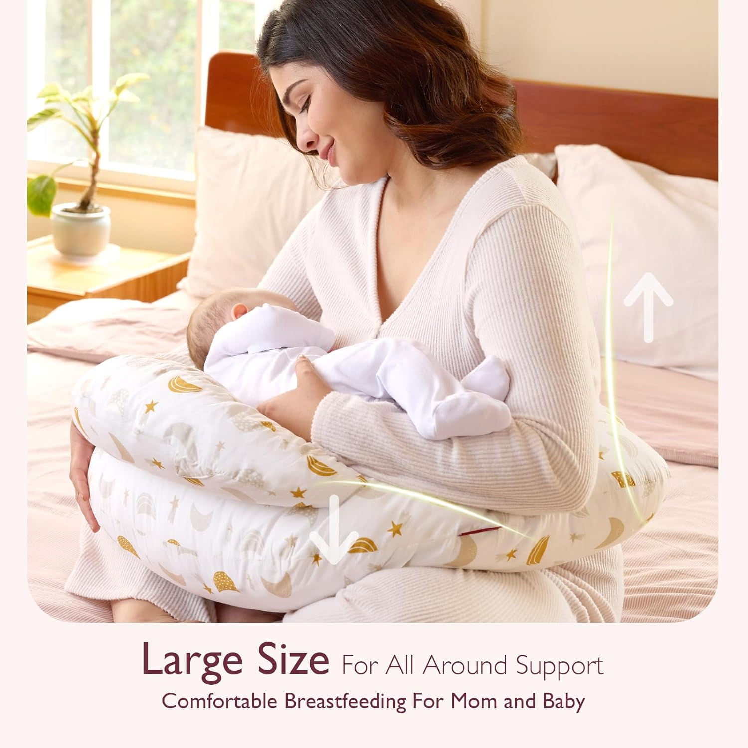 Momcozy Original Nursing Pillow and Positioner, Plus Size Breast Feeding Pillow