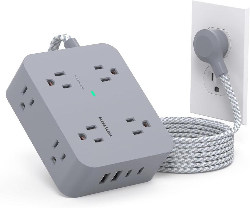 Thumbnail: Surge Protector Power Strip - HANYCONY 8 Outlets 4 USB (2 USB C) Charging Ports