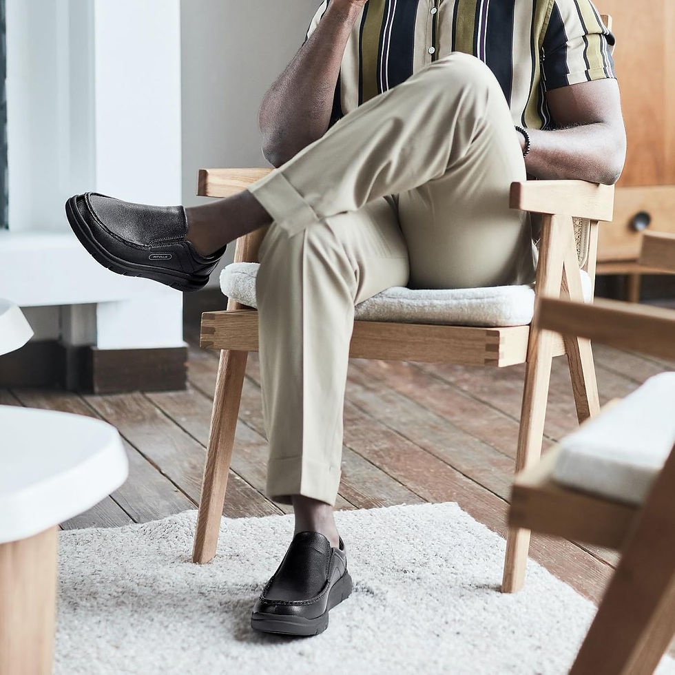 Thumbnail: FitVille Wide Slip on Shoes for Men Black Dress Shoes Leather Loafers Business 