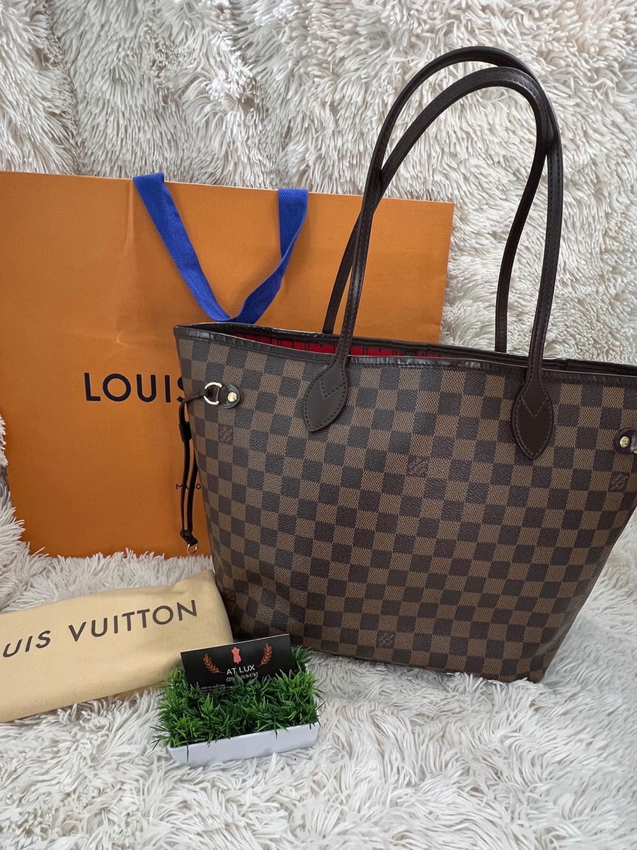 Authentic Louis Vuitton NEVERFULL MM in Damier Ebene canvas