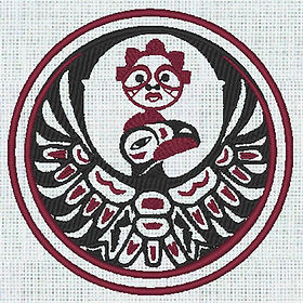 image of Haida Indians of the PNW round eagle  embroidery design 