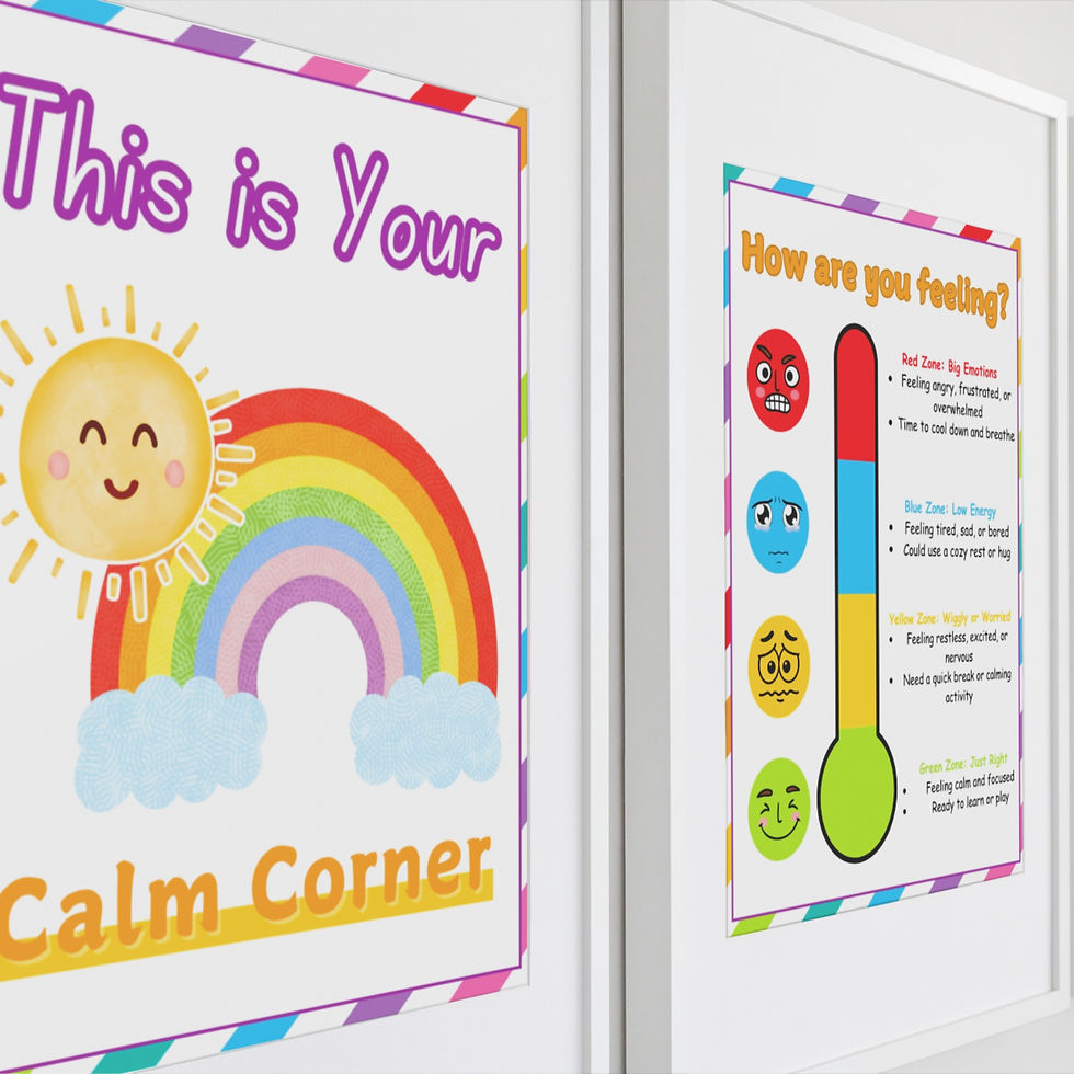 Printable Calming Poster Bundle in Bright colors