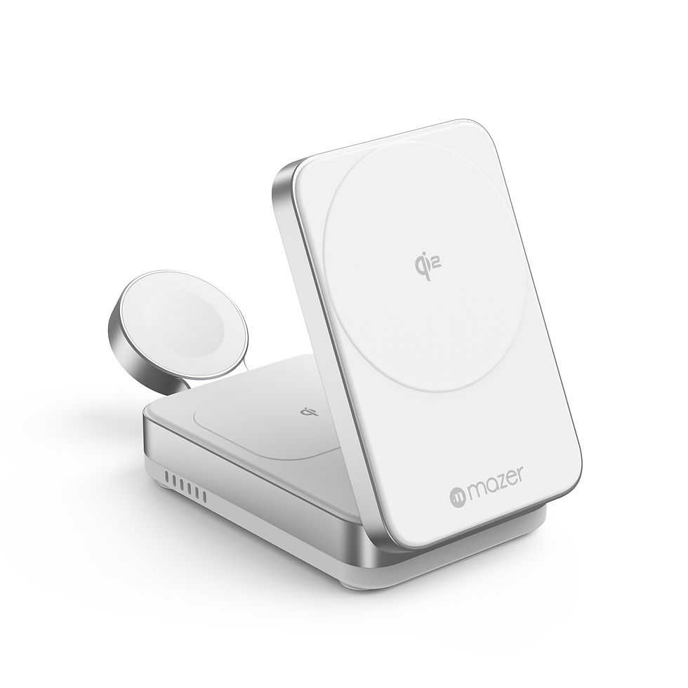ภาพขนาดย่อ: wireless charging pad mazer magfold trio 3in1 รองรับ fast charge 23w พกพาง่าย