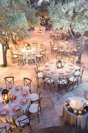 rustic backyard wedding tables