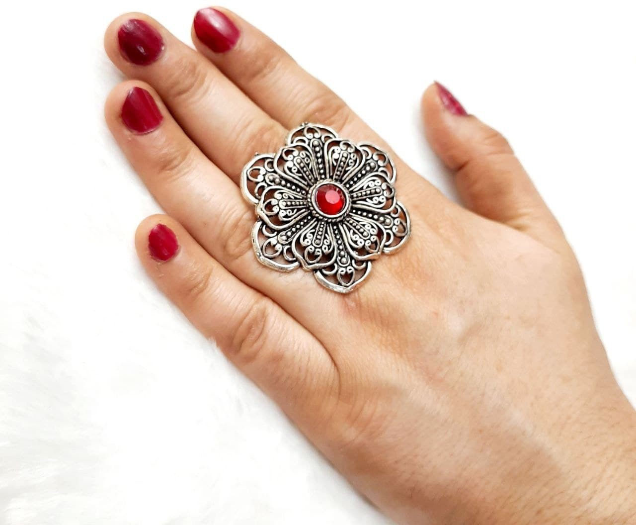 Oxidized Lightweight Ring For Girls
