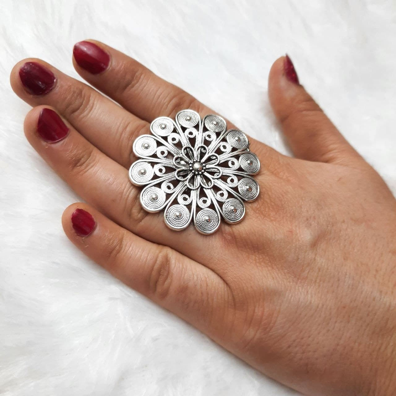 Oxidized Lightweight Ring For Girls