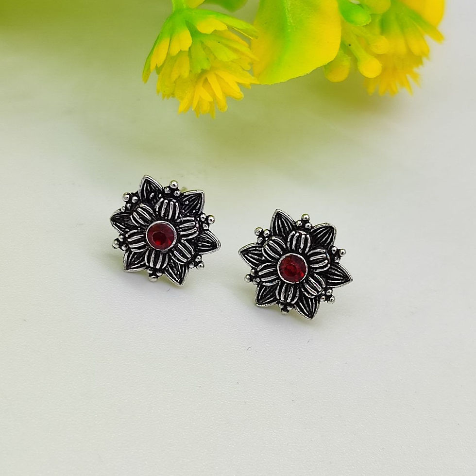High Quality Silver Plated Stone Stud'S Earrings