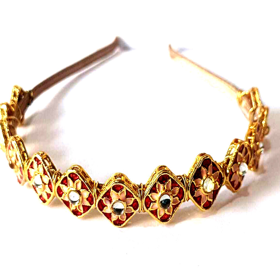 Premium Quality Kundan Meena Hair-Band