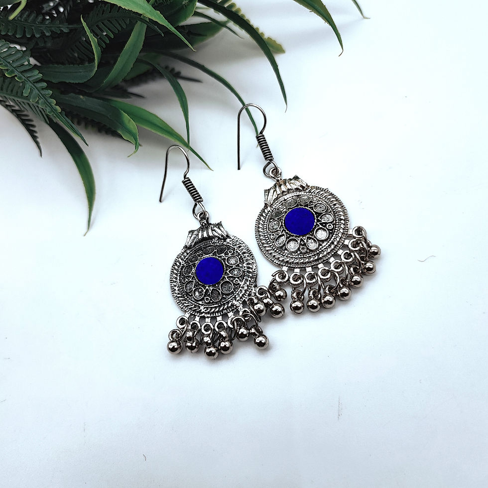 Thumbnail: Oxidized Light Weight Earrings