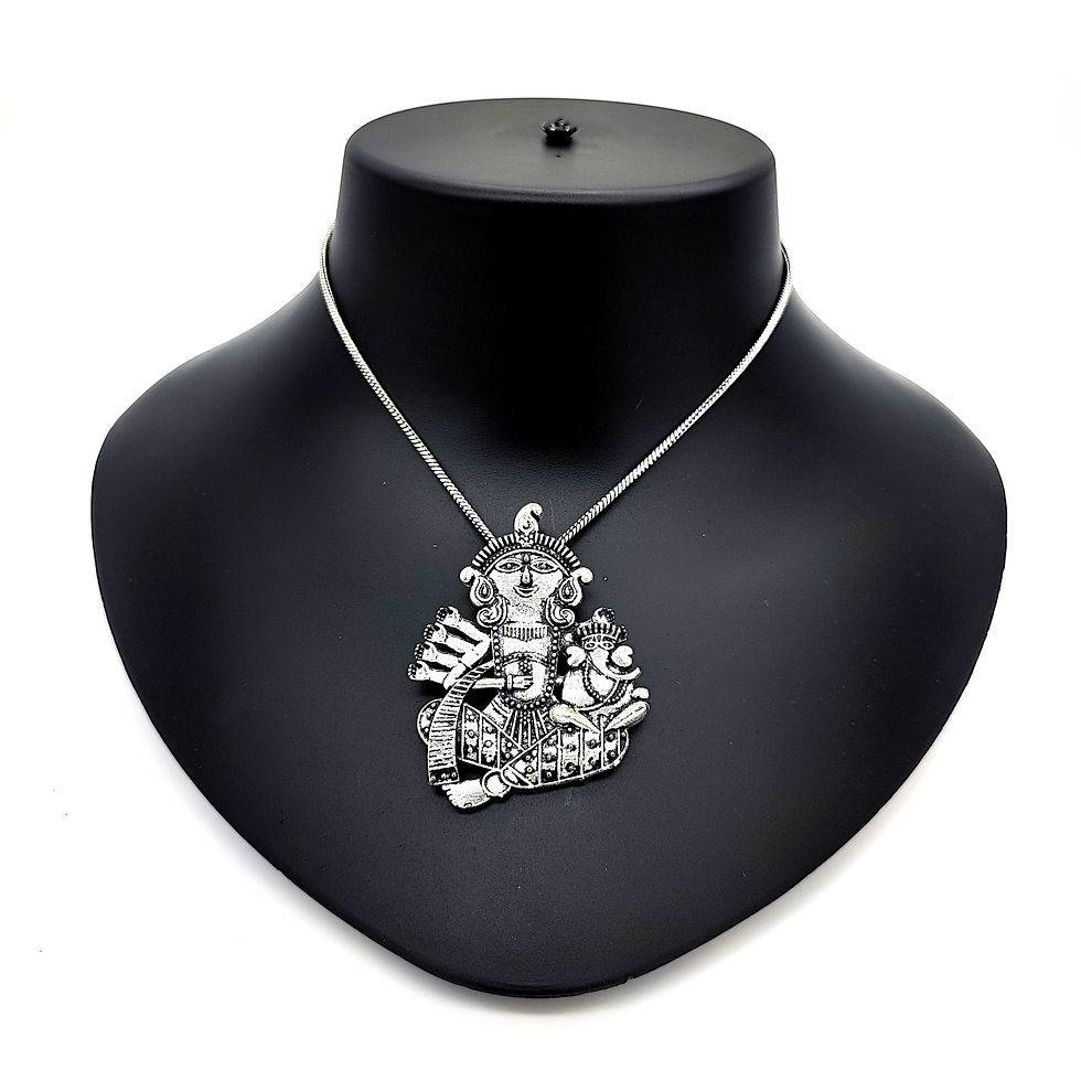 Oxidized Parvati Ganesh Chain Necklace