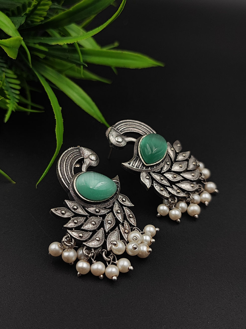 Thumbnail: Bird Earrings In Monalisa Stone