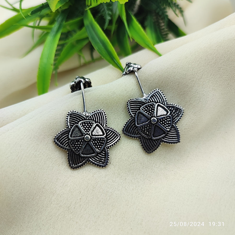 Oxidized Bugadi Ear Cuff Earrings