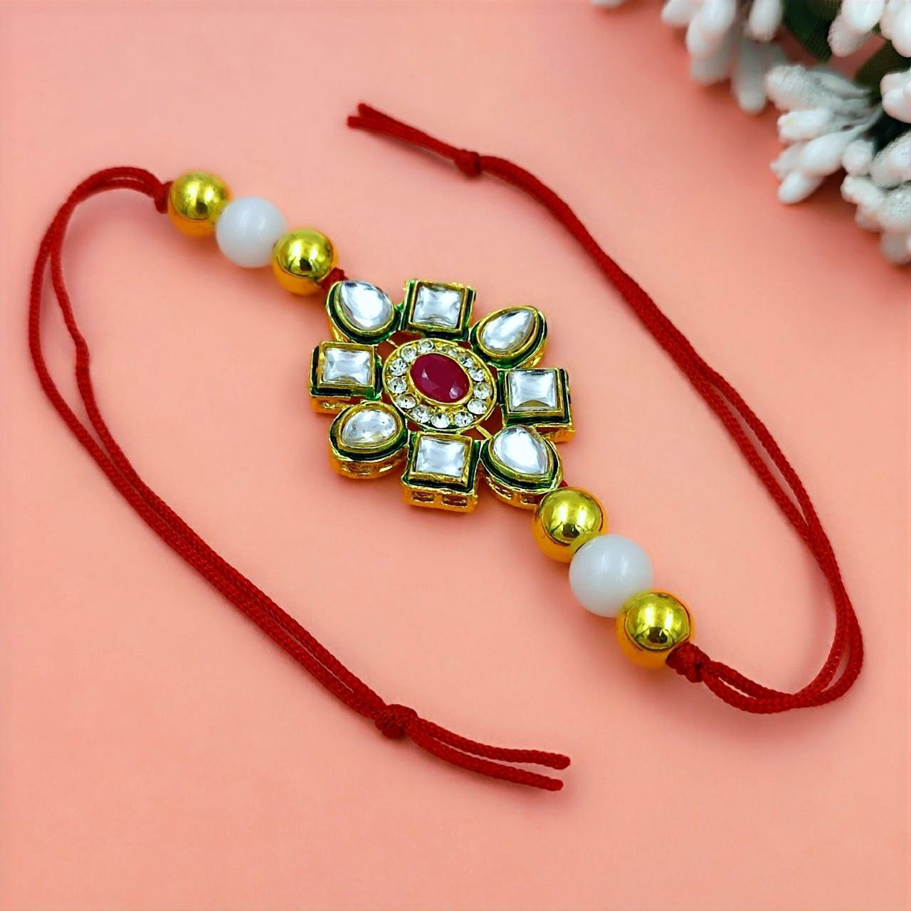 yash jewels Kundan Rakhi 01