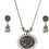 Thumbnail: Oxidised Round Flower Pendent Set