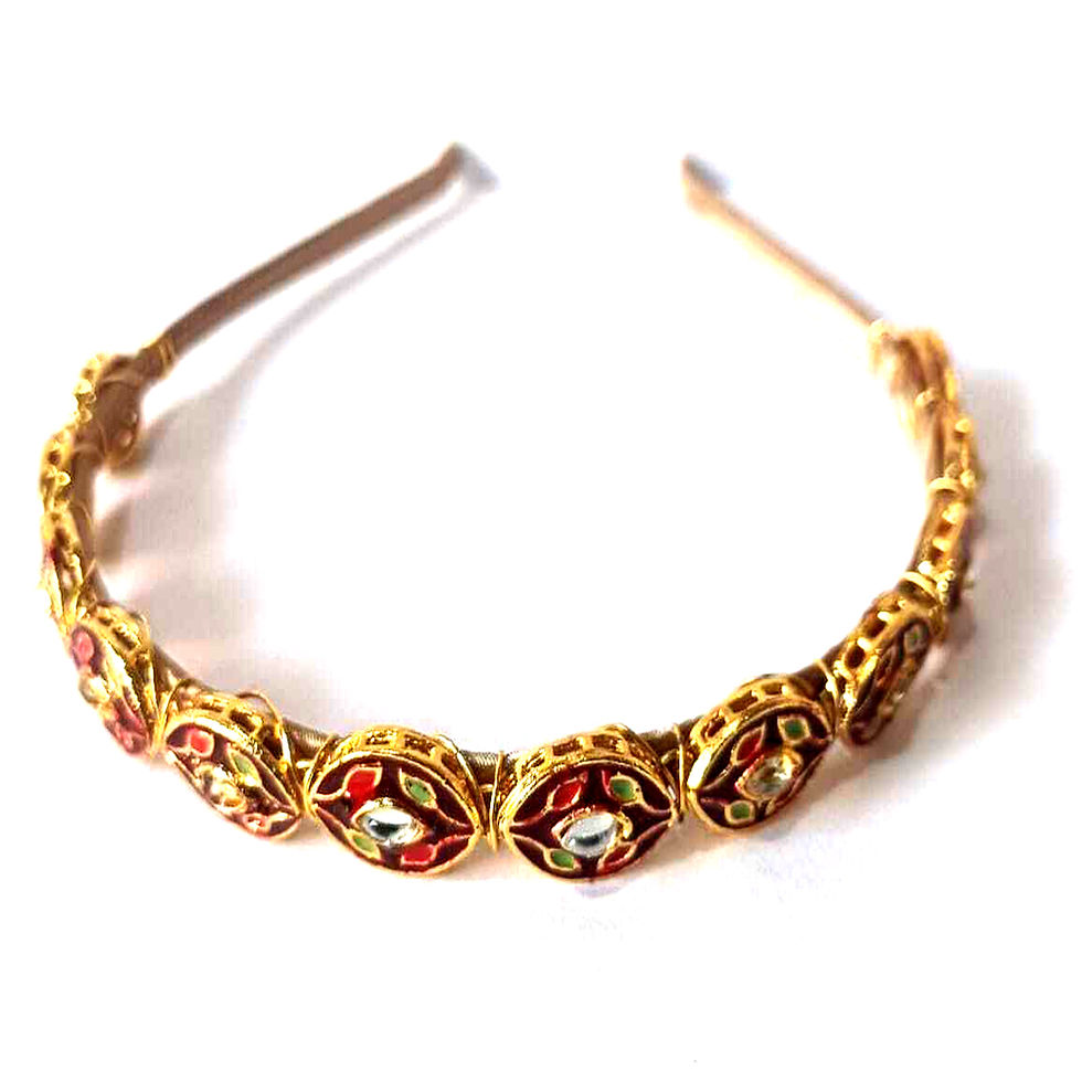 Premium Quality Kundan Meena Hair Band